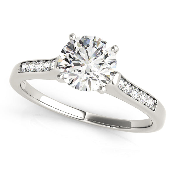 Single Row Channel Set Engagement Ring