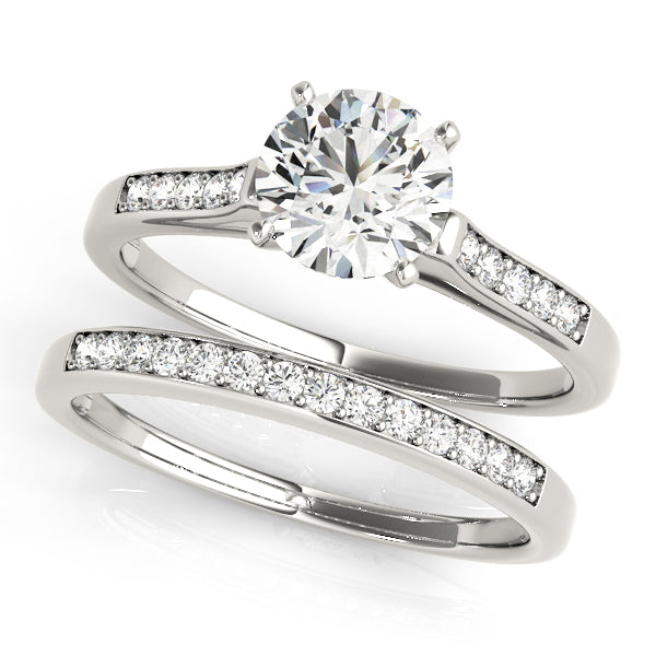 Single Row Channel Set Engagement Ring