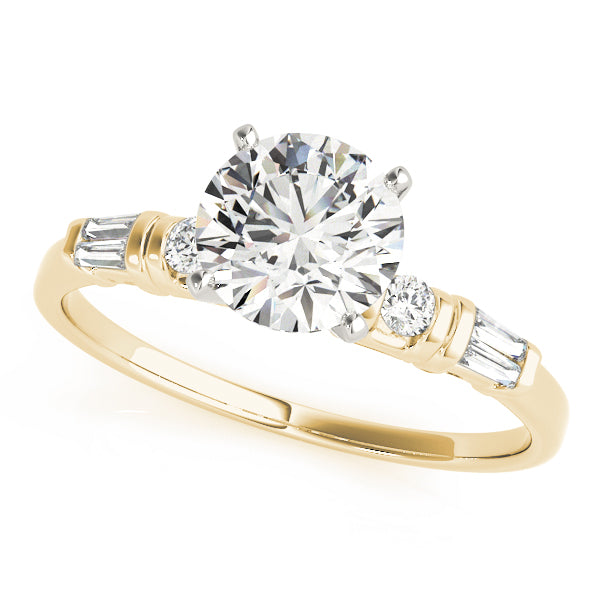 Round & Tapered Baguette Engagement Ring
