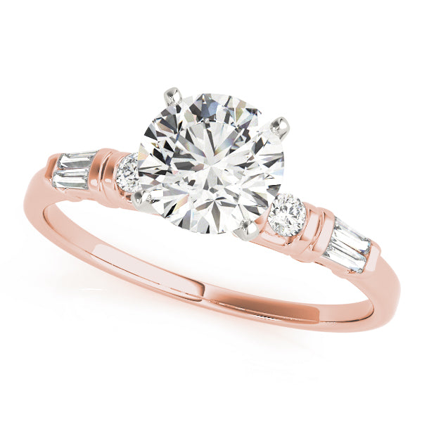 Round & Tapered Baguette Engagement Ring