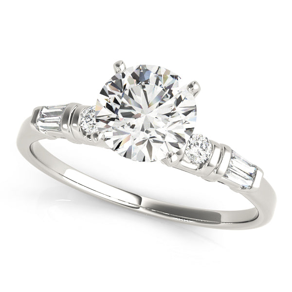 Round & Tapered Baguette Engagement Ring