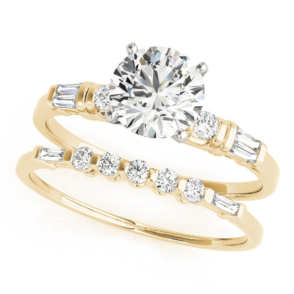 Round & Tapered Baguette Engagement Ring