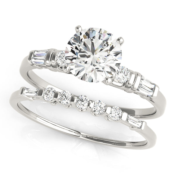 Round & Tapered Baguette Engagement Ring