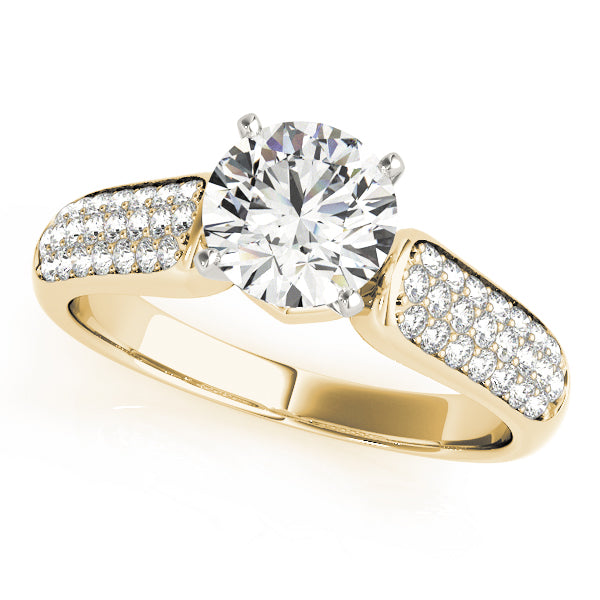 Multirow Pavé Engagement Ring