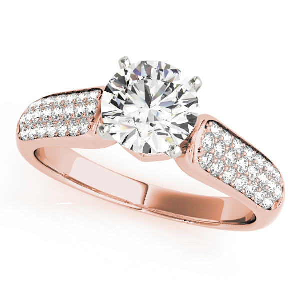Multirow Pavé Engagement Ring