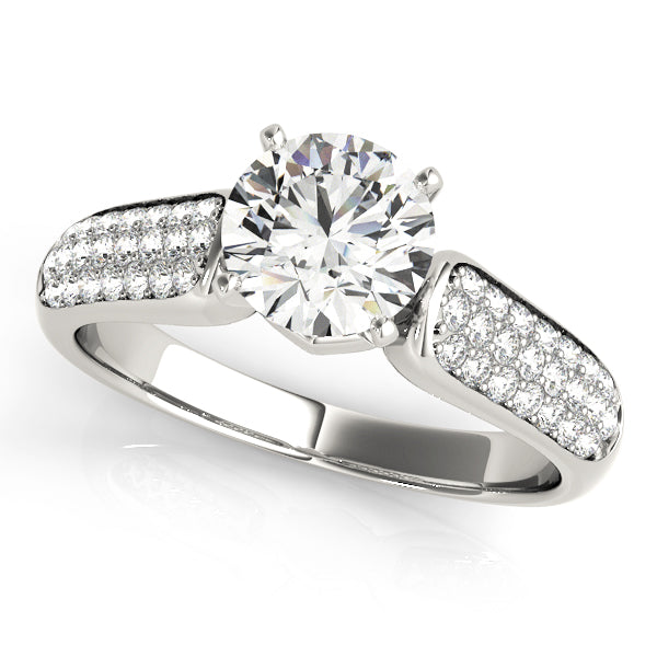 Multirow Pavé Engagement Ring