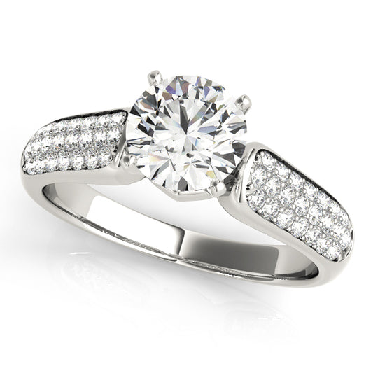 Multirow Pavé Engagement Ring