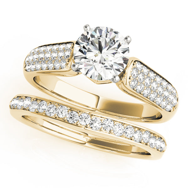 Multirow Pavé Engagement Ring