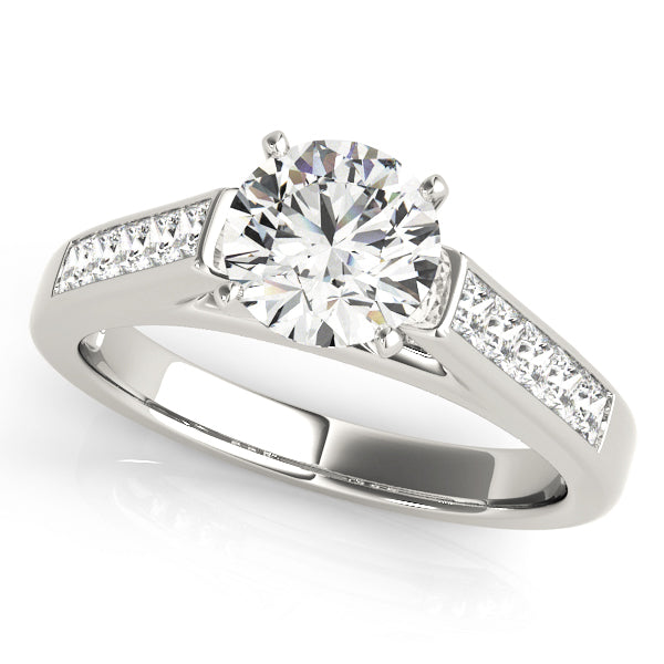 Single Row Fancy Shape Princess Cut Engagement Ring