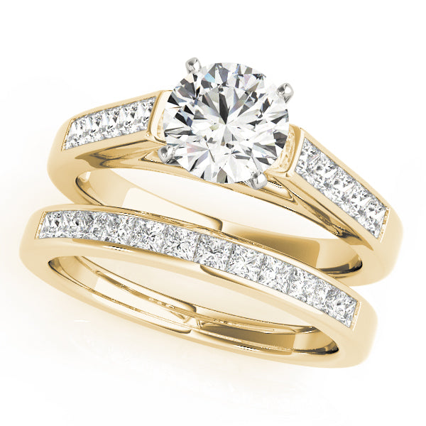 Single Row Fancy Shape Princess Cut Engagement Ring