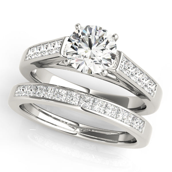 Single Row Fancy Shape Princess Cut Engagement Ring