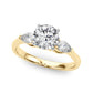Pear Accent Three-Stone Engagement Ring