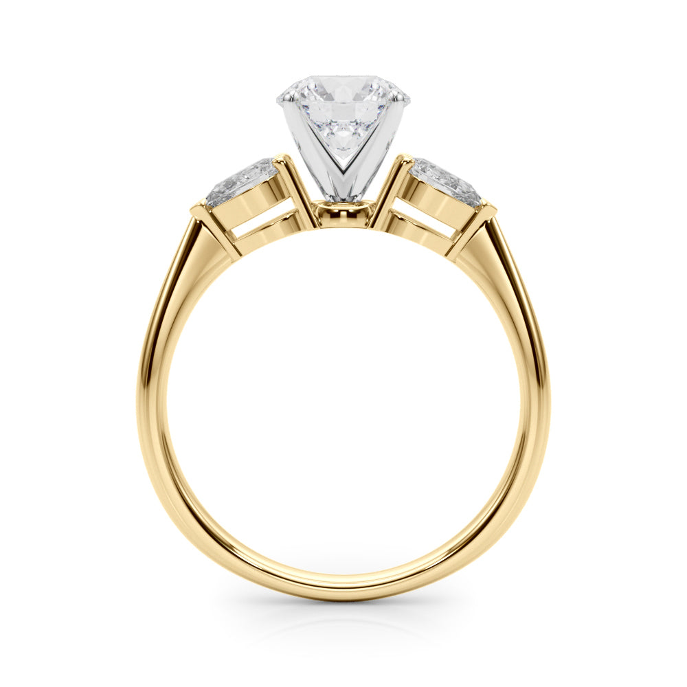 Pear Accent Three-Stone Engagement Ring