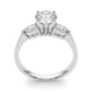 Pear Accent Three-Stone Engagement Ring