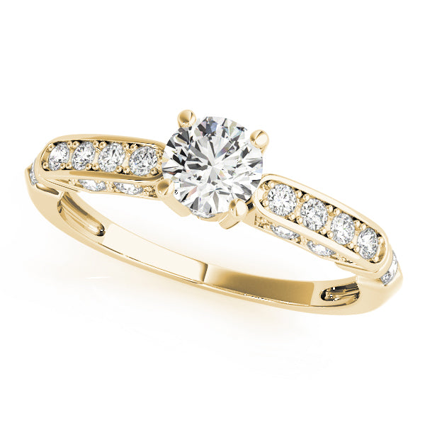 Single Row Channel Set Engagement Ring