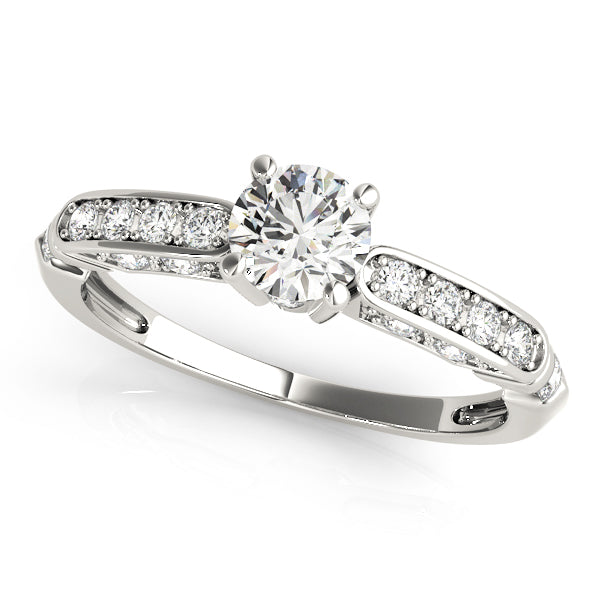 Single Row Channel Set Engagement Ring