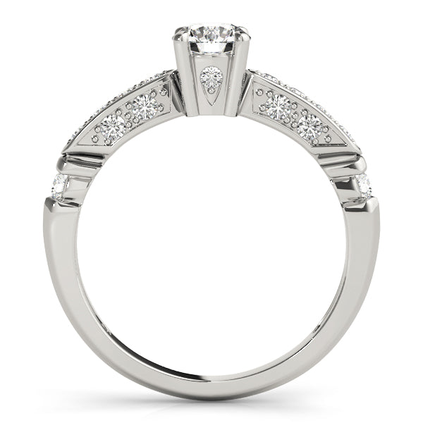 Single Row Channel Set Engagement Ring