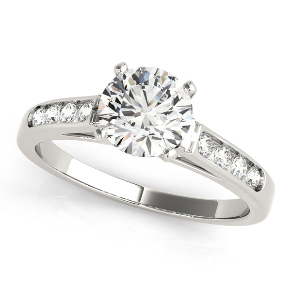 Single Row Channel Set Engagement Ring