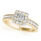 Single Row Halo Cushion Milgrain Engagement Ring