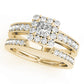 Single Row Halo Cushion Milgrain Engagement Ring