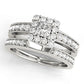 Single Row Halo Cushion Milgrain Engagement Ring