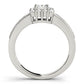 Single Row Halo Cushion Milgrain Engagement Ring