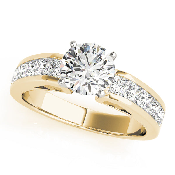 Single Row Fancy Shape Princess Cut Engagement Ring