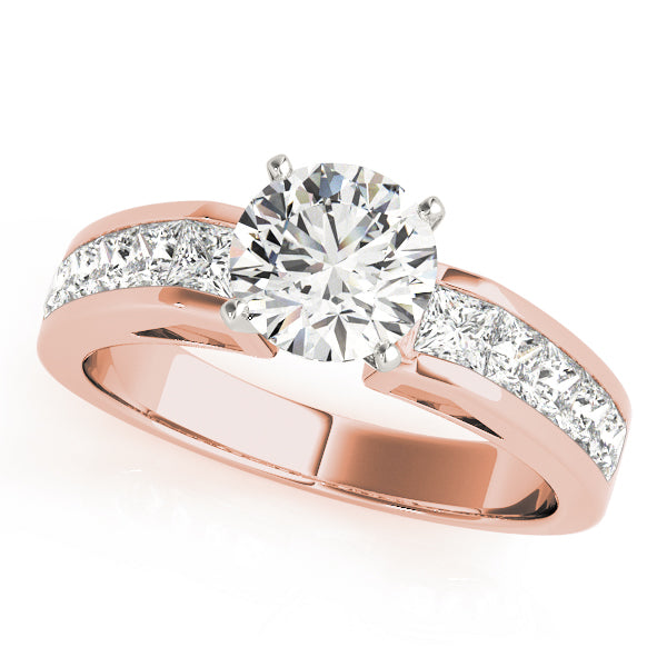 Single Row Fancy Shape Princess Cut Engagement Ring