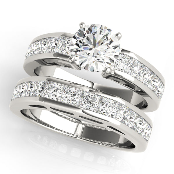 Single Row Fancy Shape Princess Cut Engagement Ring