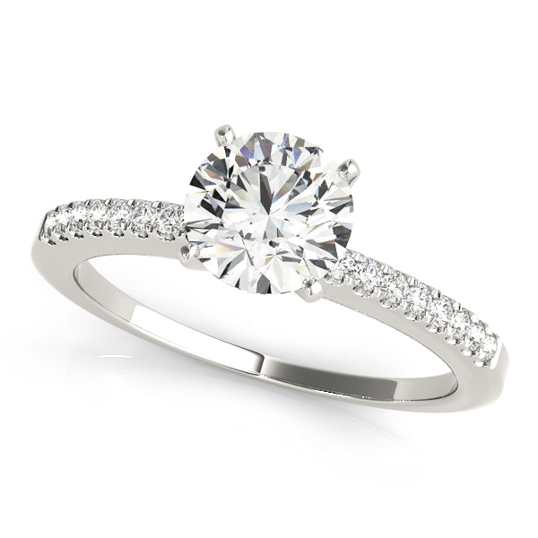 Single Row Prong Set Engagement Ring