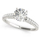 Single Row Prong Set Hidden Halo Engagement Ring