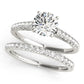 Single Row Prong Set Hidden Halo Engagement Ring