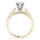 Single Row Prong Set Hidden Halo Engagement Ring