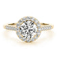 Round Halo Single Row Engagement Ring