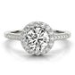 Round Halo Single Row Engagement Ring