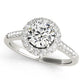 Round Halo Single Row Engagement Ring