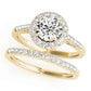Round Halo Single Row Engagement Ring