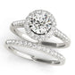 Round Halo Single Row Engagement Ring