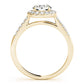 Round Halo Single Row Engagement Ring