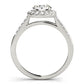 Round Halo Single Row Engagement Ring