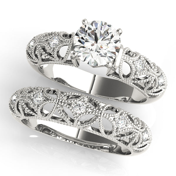 Vintage-Inspired Milgrain Filigree Engagement Ring