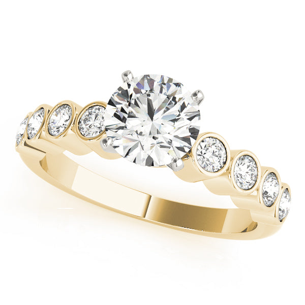 Single Row Bezel Set Engagement Ring