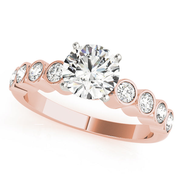 Single Row Bezel Set Engagement Ring