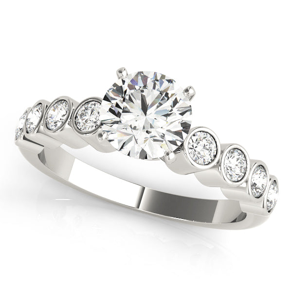 Single Row Bezel Set Engagement Ring