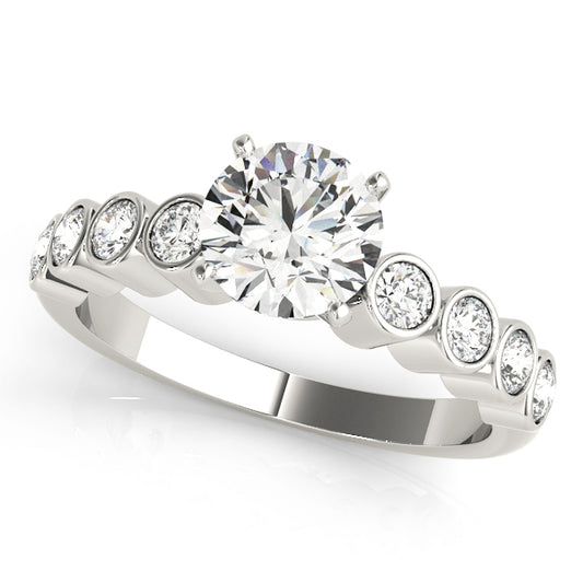 Single Row Bezel Set Engagement Ring