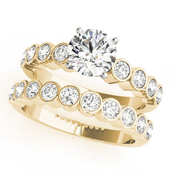 Single Row Bezel Set Engagement Ring