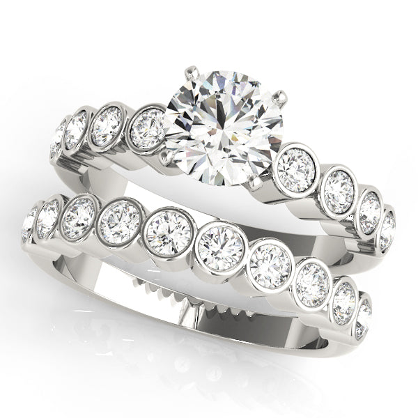 Single Row Bezel Set Engagement Ring