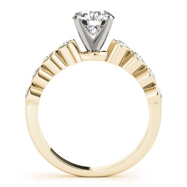Single Row Bezel Set Engagement Ring