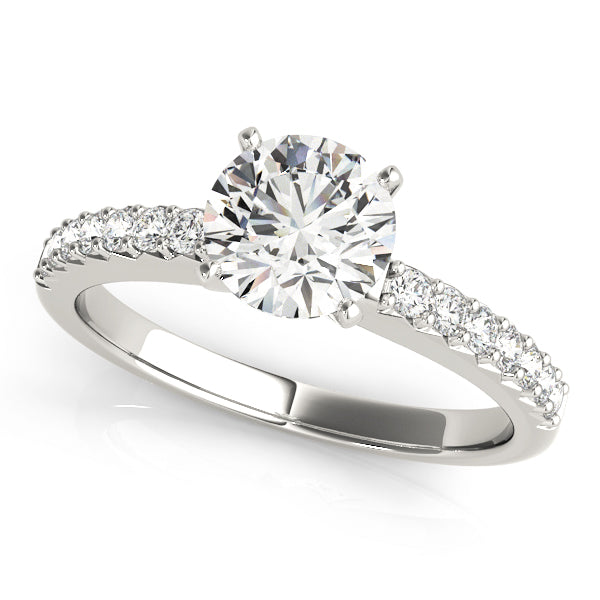 Single Row Prong Set Engagement Rings