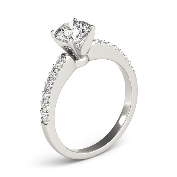 Single Row Prong Set Engagement Rings